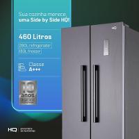 Geladeira Refrigerador HQ Frost Free Side by Side 460 Litros Cinza HQ-460SBSFF 127V