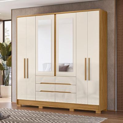 Guarda Roupa Casal San Francisco 6 Portas Bater 6 Gavetas Madeirado - Off White Moval
