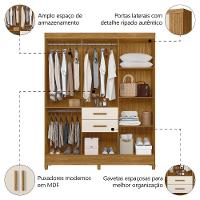 Guarda Roupas Casal Ripado 7 Portas 2 Gavetas Malta Madeirado Off White