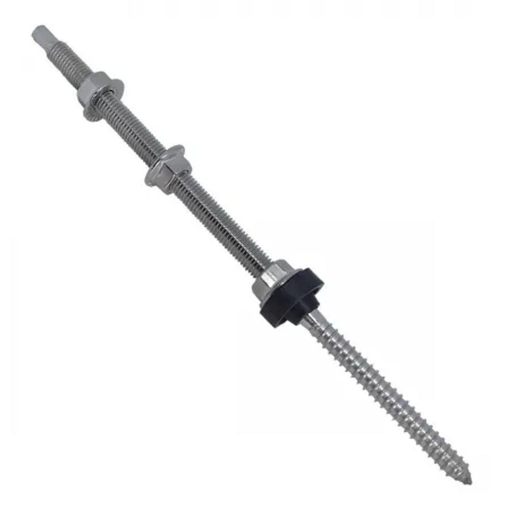 Parafuso Estrutural P/ Suporte De Painel Solar Telhado Fibrocimento M10x250 Inox - 1 Peça - 3