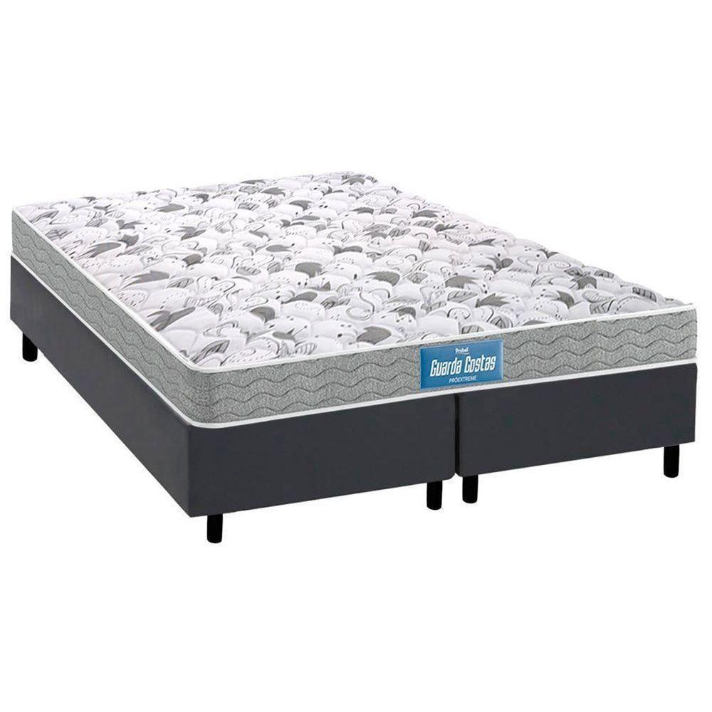 Cama Box King: Colchão Ortopédico Probel D45 Anatômico Guarda Costas Próextreme + Base Crc Suede Gray (193x203) - 1