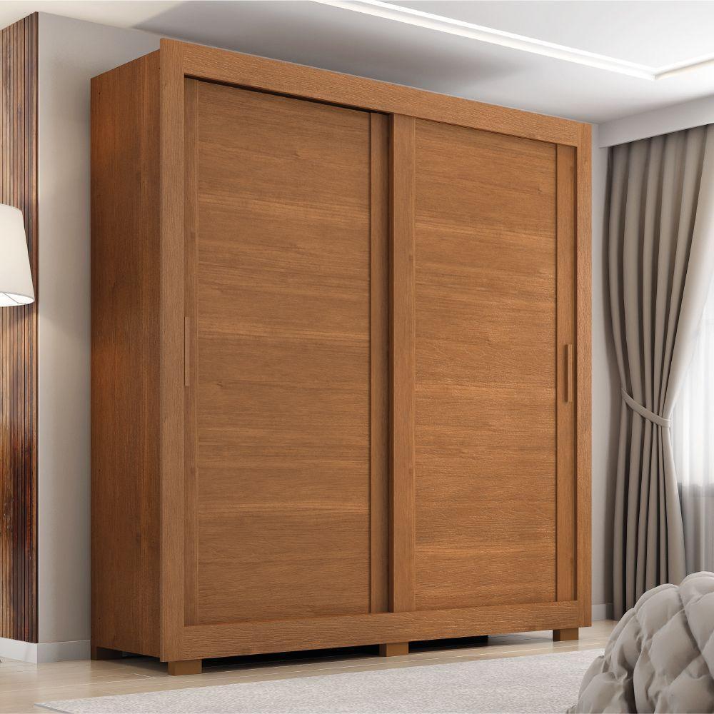 Guarda Roupas Casal 2 Portas De Correr 4 Gavetas Titanium Zanzini Madeirado - 2