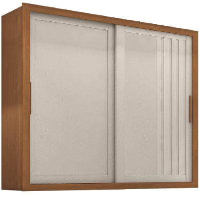Guarda Roupas Casal Ripado 2 Portas De Correr 4 Gavetas Trianon Zanzini Areia/madeirado