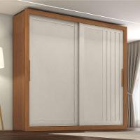 Guarda Roupas Casal Ripado 2 Portas De Correr 4 Gavetas Trianon Zanzini Areia/madeirado - 2