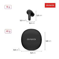 Fone de Ouvido Earbud Aiwa AWS-EB-04-B Bluetooth IPX4 ANC - 26 Horas de Bateria - 9