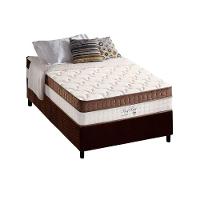 Cama Box Solteiro: Colchão Molas Masterpocket Ensacadas King Best Brown + Base Crc Suede Brown (88x188) - 1