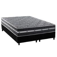 Cama Box King: Colchão Molas Ensacadas Black Graphite + Base Crc Suede Gray (193x203) - 1