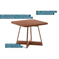 Sala De Jantar Completa átria 1593 Aço C- Tampo Madeirado 90x90cm E 4 Cadeiras 1736 Preto-nogal - Preto-preto - Carraro - 5