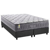 Cama Box King: Colchão Molas Ensacadas Versalhes + Base Crc Suede Gray (193x203) - 1