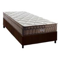 Conjunto Box Solteiro: Colchão Espuma D28 - Ag65 Anjos Star + Base Crc Suede Brown (88x188) - 1