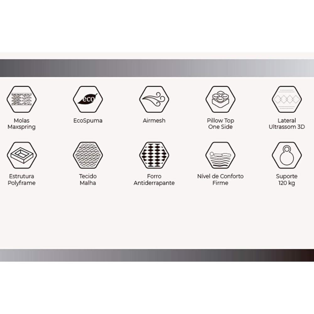 Conjunto Box King Colchão Molas Herval Maxspring Petra C1662 + Base Crc Suede Gray (193x203x33) - 5