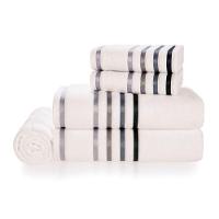 Jogo De Banho 5 Peças Fio Penteado Karsten Lumina Branco Cinza - 1