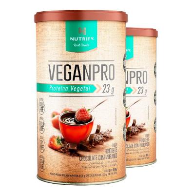 Kit 2 Veganpro Proteína Vegetal Chocolate Com Morango Nutrify 450g