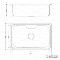 Cuba Pia Gourmet Aço Inox 201 Para Cozinha Belcca 70x45cm Kit Completo CG201-C01 - 3