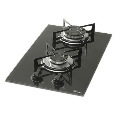 Fogão Cooktop Gás Fischer Fogão Cooktop Fischer 2q Mesa Vidro Temperado 2 Bocas Bivolt