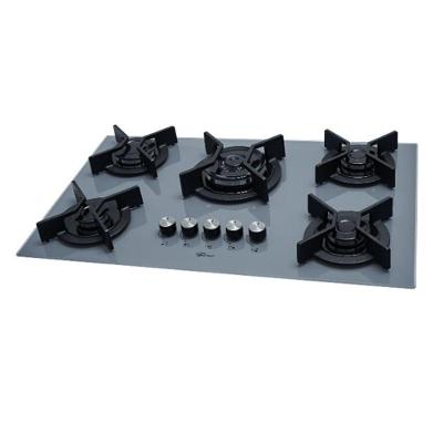 Fogão Cooktop a Gás Fischer Infinity Mesa Vidro Eiger 5 Bocas Cinza Bivolt