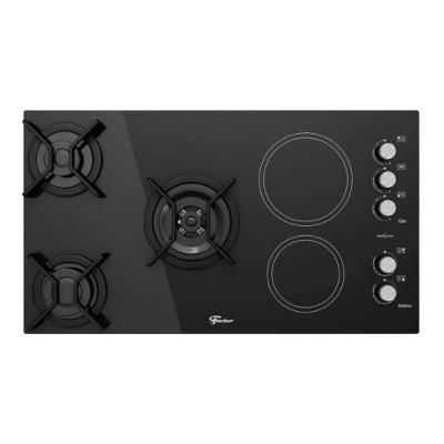 Fogão Cooktop a Gás Fischer Top 5 Queimadores de Embutir 5 Bocas Vidro Temperado Preto 220V