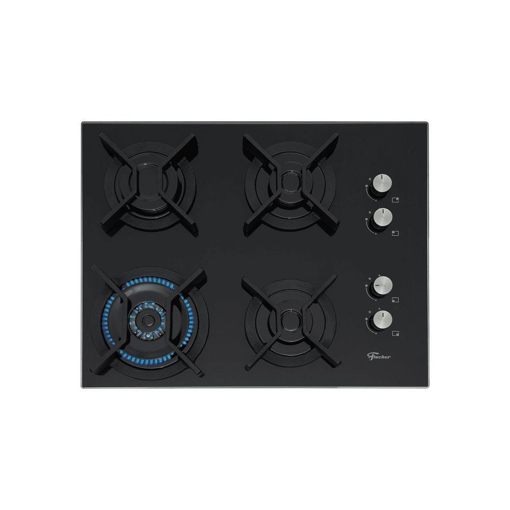 Fogão Cooktop Fischer 4Q TC Gás Mesa Vidro Preto Bivolt - 3