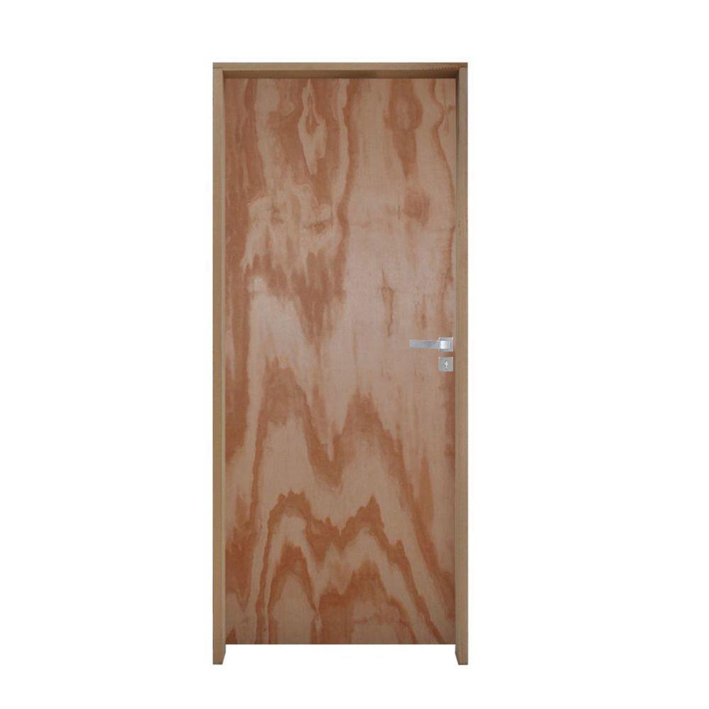 Porta Lisa Mescla Batente Ecológico 09 Cm Fechadura Modena Wc Cromada 82 X 2.10 Esquerdo - Hale - 1