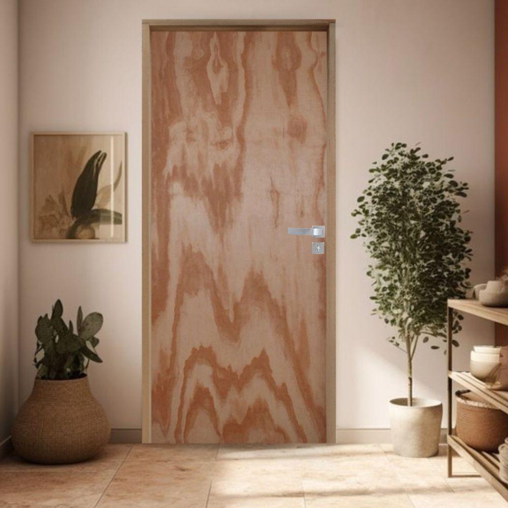 Porta Lisa Mescla Batente Ecológico 09 Cm Fechadura Modena Wc Cromada 82 X 2.10 Esquerdo - Hale - 2