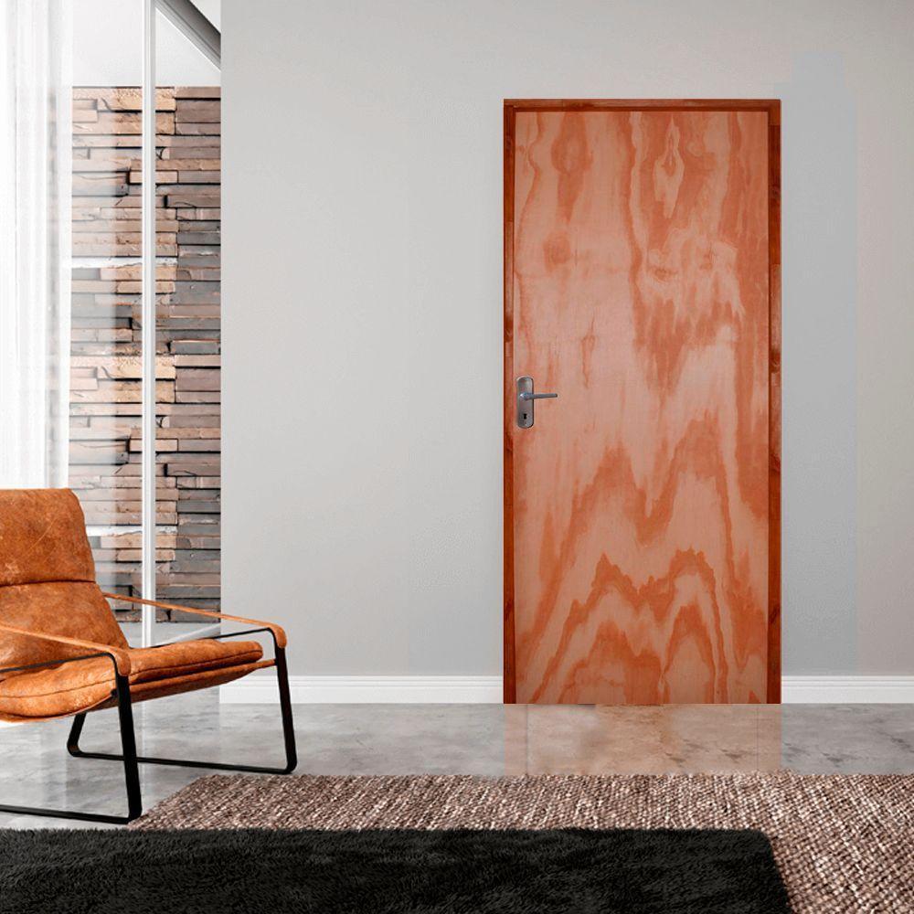 Kit Porta Lisa Mescla 60 X 210 Batente Ecológico 14cm Fechadura Comum Lado Direito - Hale - 2