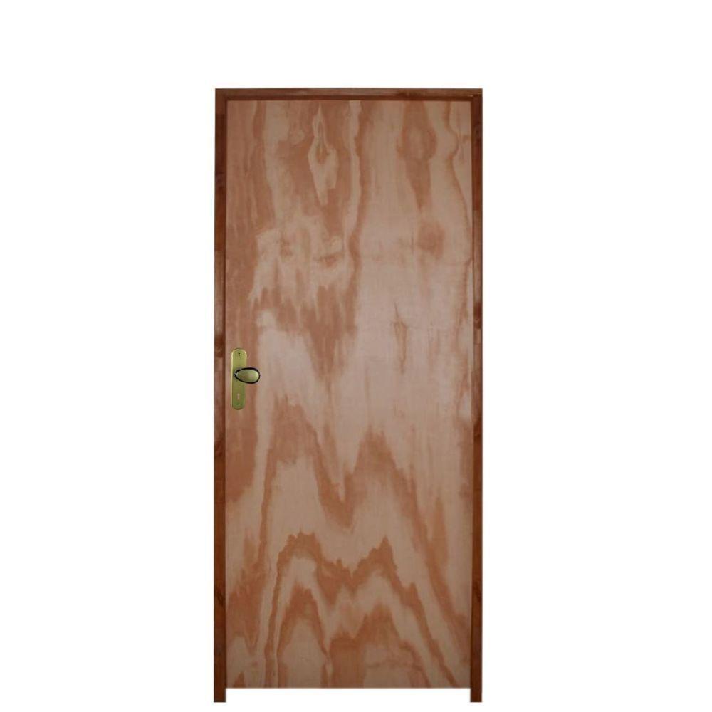 Kit Porta Lisa Mescla 92 X 210 Batente Ecológico 11cm Fechadura Interna Lado Direito - Hale - 1