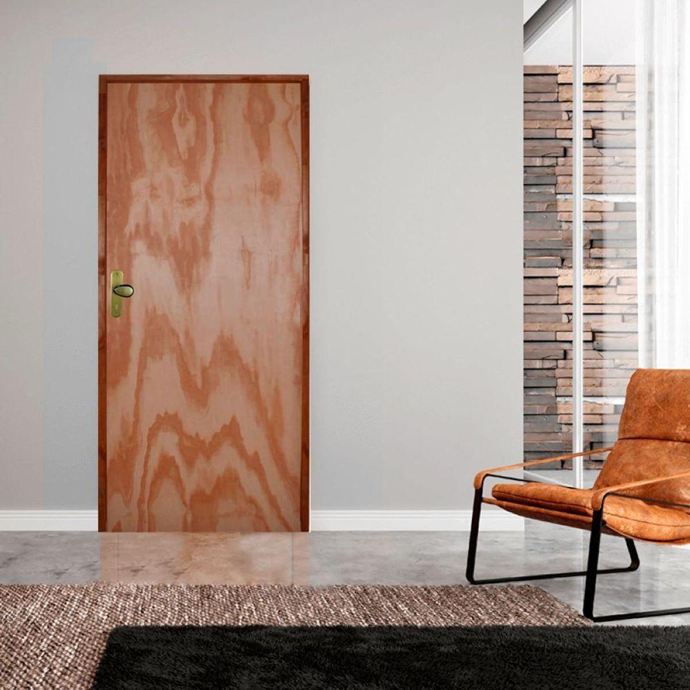 Kit Porta Lisa Mescla 92 X 210 Batente Ecológico 11cm Fechadura Interna Lado Direito - Hale - 2