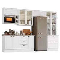 Kit Cozinha Modulada 9 Peças Americana 4aéreos+ 1 Paneleiro +2balcões+ 2 Complementos C5p27 Cinza2 Aéreos + 1 Balcão + 1 Complemento - 8