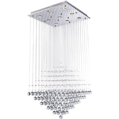 Kit Lustre Plafon Quadrado Cristal Inox 20cm Jq2016 + 4 Lâmpadas G9