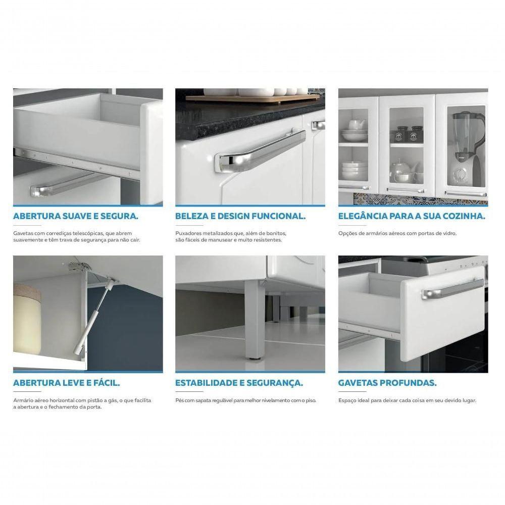 Cozinha Completa Branca Em Aço 4 Peças Luce Com 3 Vidros - 4