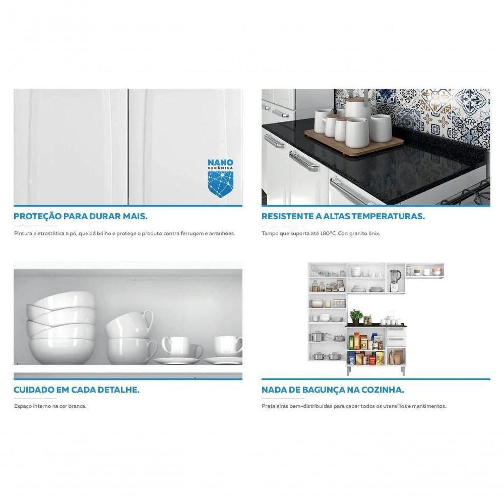 Cozinha Completa Branca Em Aço 4 Peças Luce Com 3 Vidros - 5