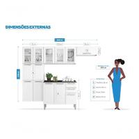 Cozinha Completa Branca Em Aço 4 Peças Luce Com 3 Vidros - 2