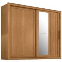 Guarda Roupas Casal Ripado Com Espelho 2 Portas De Correr 4 Gavetas Trianon Madeirado Zanzini - 2