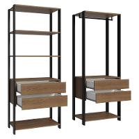 Guarda Roupa Closet Modulado 4 Gavetas 6 Prateleiras 140cm Valencia Rustic Preto - 5