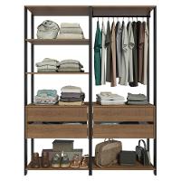 Guarda Roupa Closet Modulado 4 Gavetas 6 Prateleiras 140cm Valencia Rustic Preto - 6