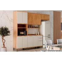 Balcão De Cozinha Modulado Sauvignon 2 Portas C/ Tampo 80cm Amendoa/chumbo - Ronipa - 2