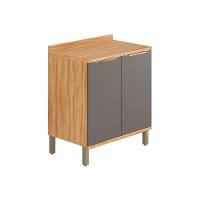 Gabinete De Cozinha Modulado Balcão Com Tampo Sauvignon Com 2 Portas 80cm Amendoa-grafite - Ronipa - 1