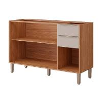 Gabinete De Cozinha Modulado Balcão Divina Com 3 Portas E 2 Gavetas Sem tampo 120cm Freijo-titanium - Mgm