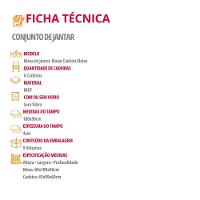 Mesa De Jantar Eloise 180cm Tampo MDF Com 6 Cadeira Moderna Linho Capuccino Naturale - 3