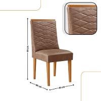 Mesa De Jantar Eloise Tampo MDF Vidro Com 6 Cadeiras Moderna Tork Off White Naturale - 3