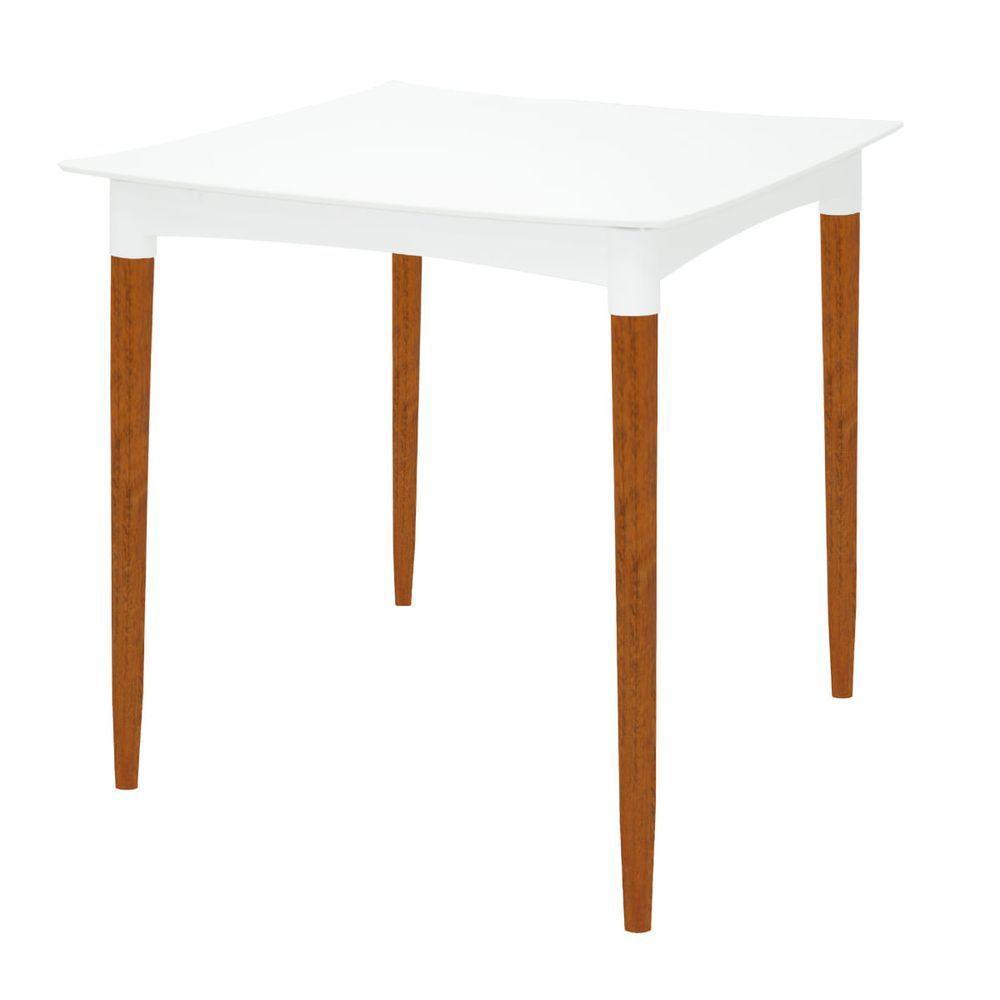 Mesa Tramontina Diana Em Polipropileno Branco 70cm Pernas De Madeira - 1
