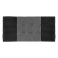 Painel Estofado Mini Cooper 94 Cm Para Cama Box Quarto Solteiro Suede Preto/cinza - 1