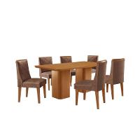 Mesa De Jantar Eloise Tampo Laminado Com 6 Cadeiras Isadora Tork Naturale