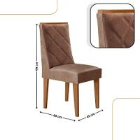 Mesa De Jantar Eloise 180cm Tampo MDF Com Vidro 6 Cadeiras Tork Off White Naturale - 3