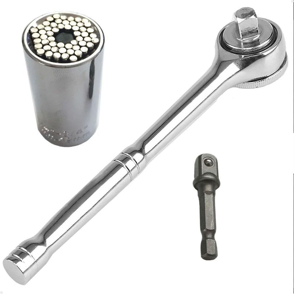 Kit Gator Grip Soquete Universal Catraca Adaptador Lorben Chave Mágica Reversível - 1