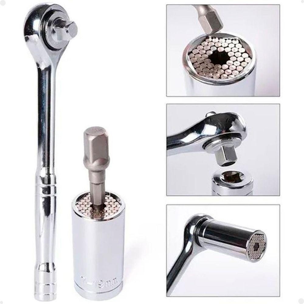 Kit Gator Grip Soquete Universal Catraca Adaptador Lorben Chave Mágica Reversível - 5