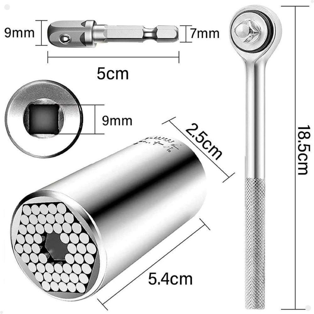 Kit Gator Grip Soquete Universal Catraca Adaptador Lorben Chave Mágica Reversível - 6