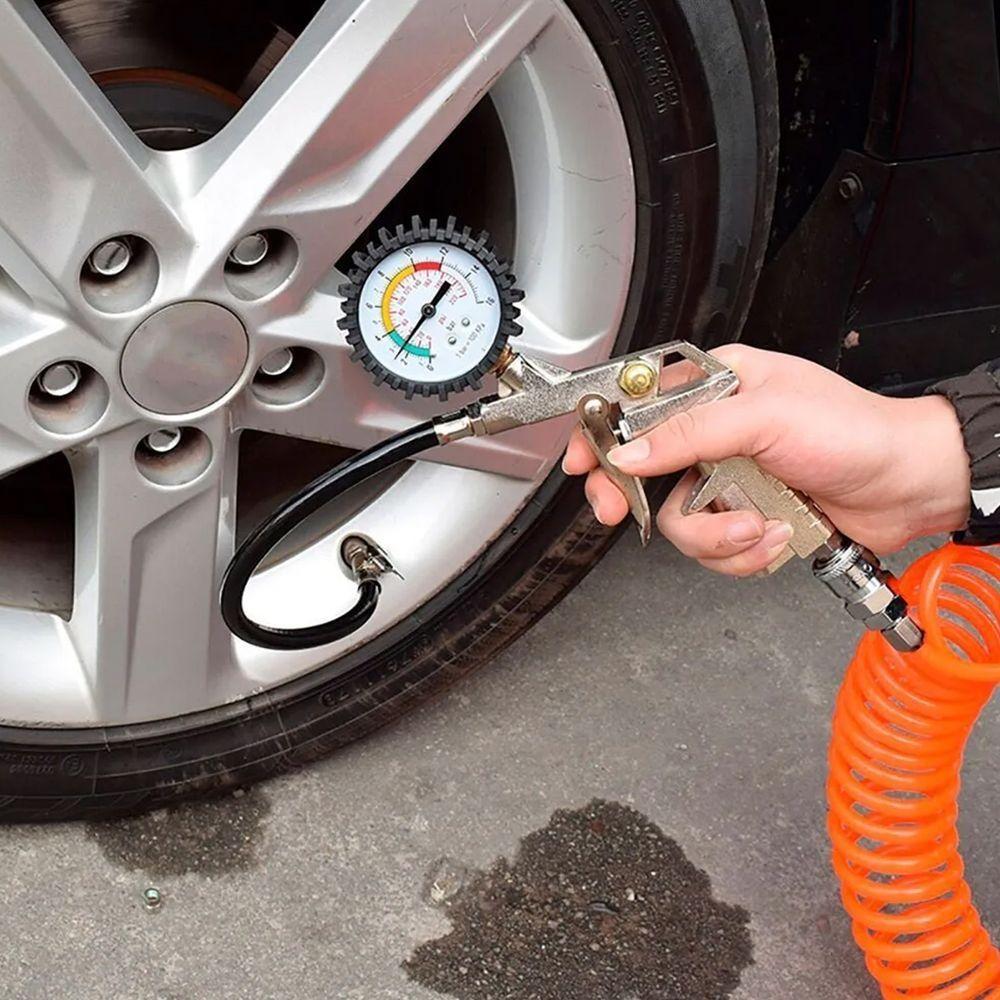 Bico Pistola De Ar Lorben Calibrador De Pneu Manômetro Engate Rápido Gt6057 - 4