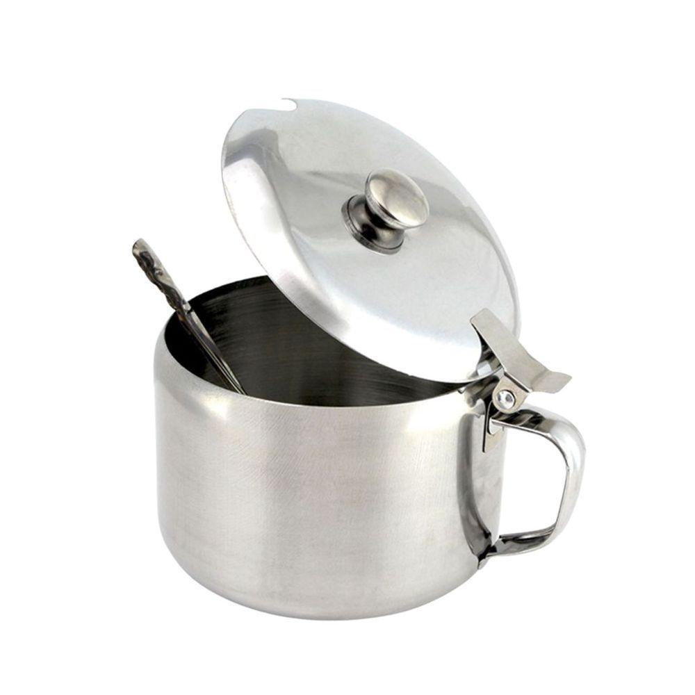 Açucareiro Inox Com Tampa E Colher Decorada 450ml - 3