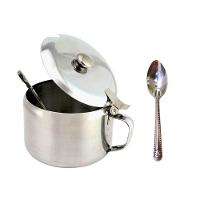 Açucareiro Inox Com Tampa E Colher Decorada 450ml - 2